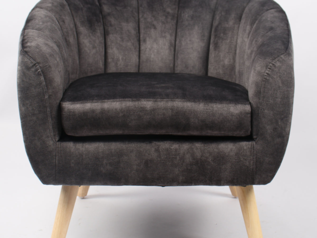 Loma charcoal velvet accent chair