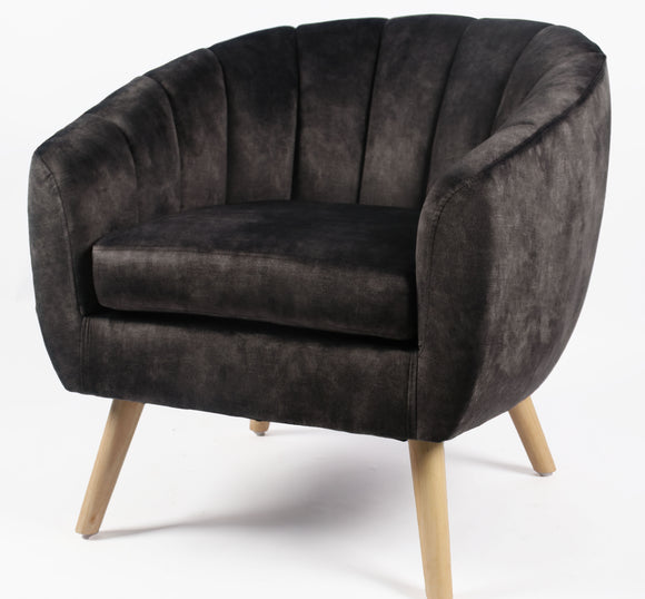 Loma charcoal velvet accent chair