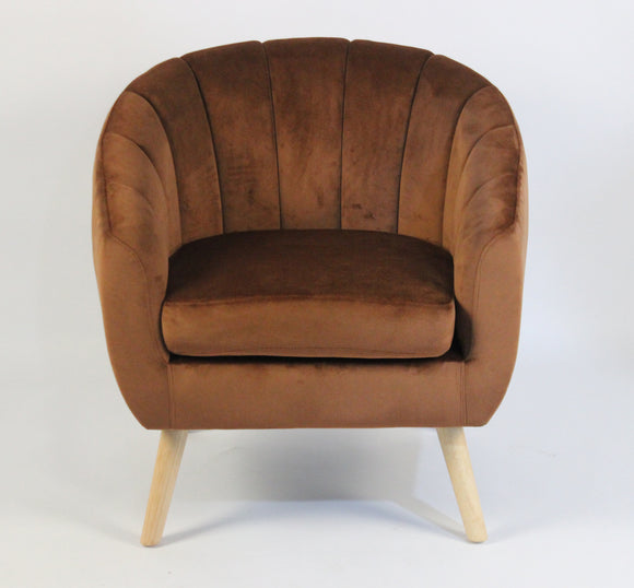 Loma cinnamon velvet accent chair